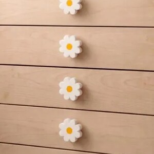 Gänseblümchen Knäufe, 3D Gedruckte Blumen Knäufe, Pastell Kinderzimmer Dekor, Kinderzimmer Knäufe