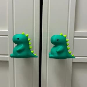 Cute Dinosaur Drawer Knobs, 3D Printed Dino Dresser Handles, Kids Room Furniture Knobs, Nursery Decor Cabinet Pulls, Dinosaur Theme Room