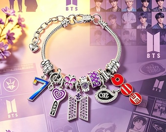 Braccialetto ARMY OT7 dei BTS, gioielli dell'amicizia Kpop in acciaio inossidabile