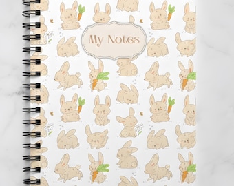 Orange Bunny-Themed Digital  Notebook| Simple & Easy-to-Use Printable PDF| 60 Pages| Digital Download