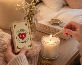 カップル向け木製マッチ箱：ゲスト/結婚式/パーティー/スライド式蓋付き収納ボックス/バレンタインデー向けパーソナライズギフト