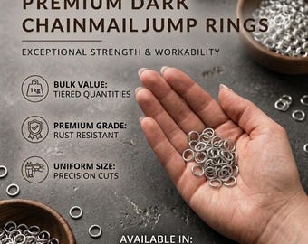 Dark Chainmail Jump Rings | Bulk Aluminum Maille Supplies (250g, 500g)