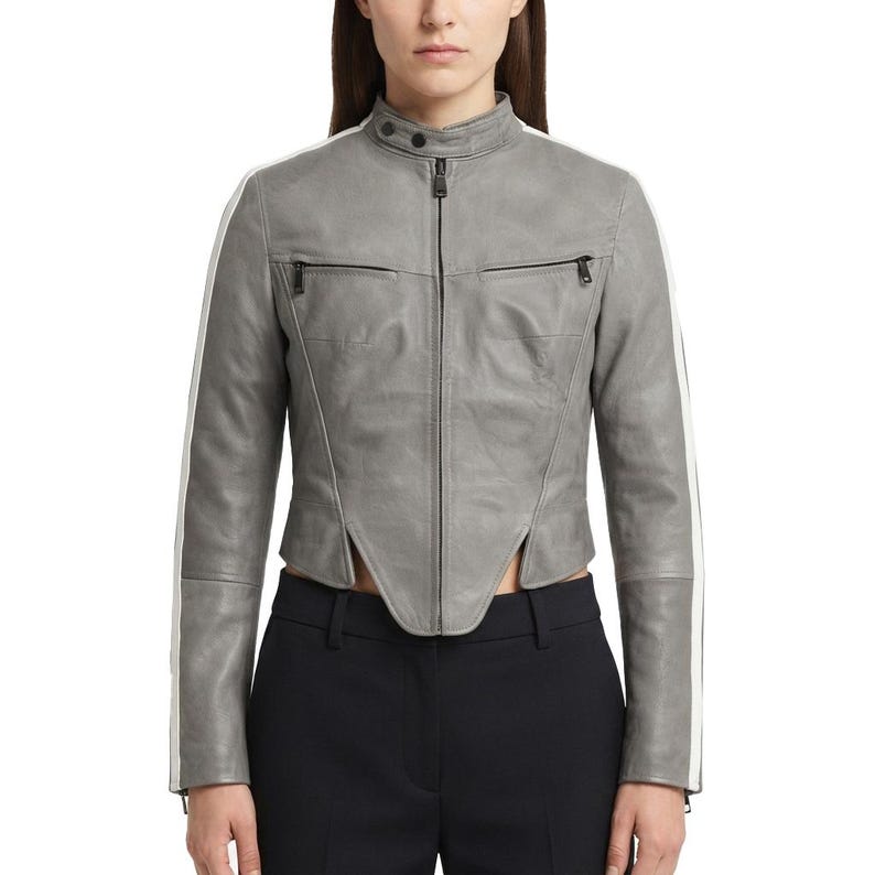 Women's Leather Jacket Premium Handmade Casual Cafe Racer & Vintage ...