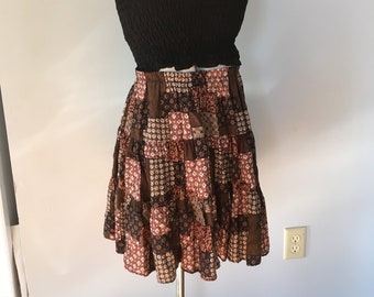 90’s Patchwork print mini skirt-(xs- s -m)