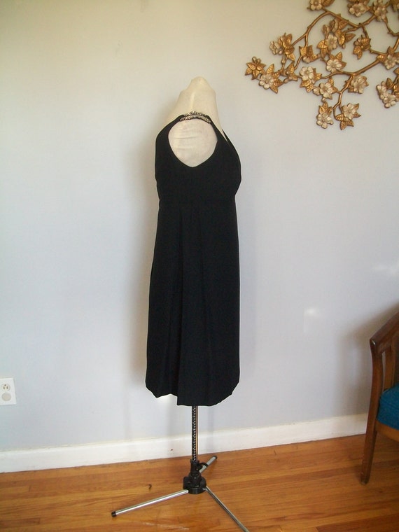 Sale Vintage 1950's Black Cocktail Dress-Beaded S… - image 3