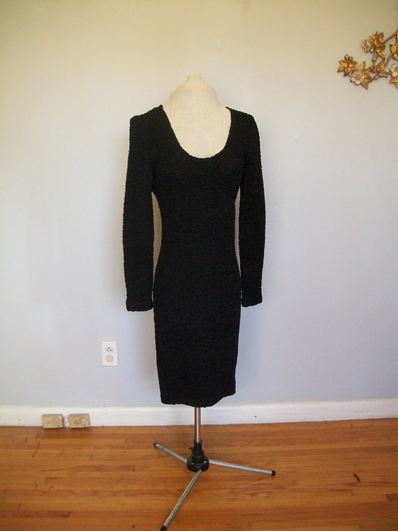 Sale 90s Long Sleeve Black Mini Dress ...