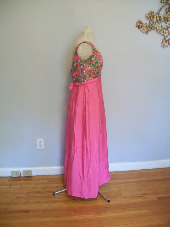 Sale Rare Vintage Designer Evening Gown- Floral- … - image 3