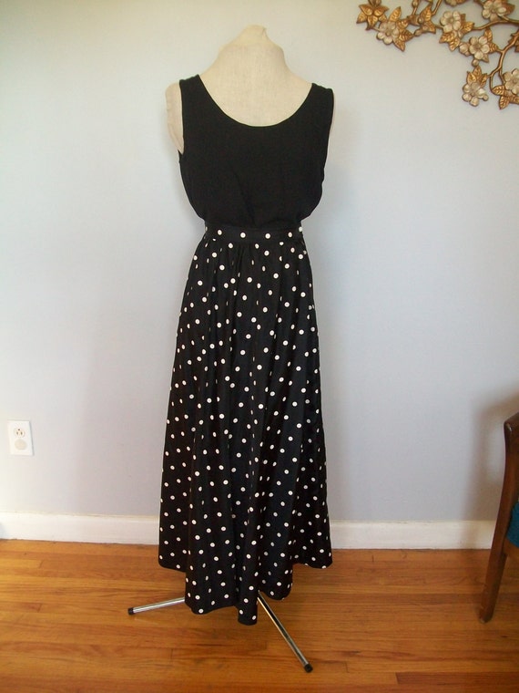 Sale 1950's Polka dot Maxi Skirt- Holiday Skirt (… - image 2