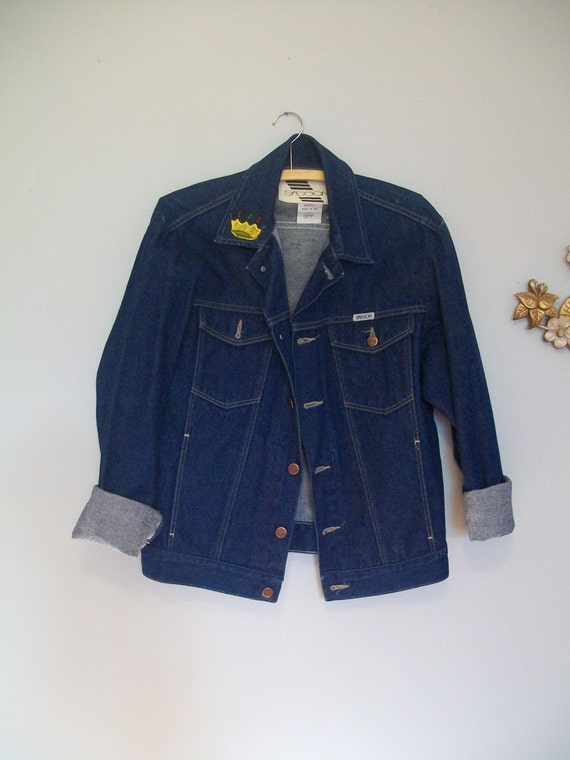 Sale 90’s Denim jacket//  Hand Painted denim// cr… - image 2