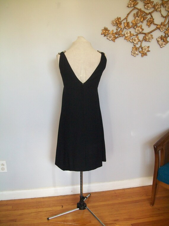 Sale Vintage 1950's Black Cocktail Dress-Beaded S… - image 4