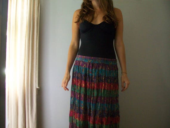 Sale Vintage Bohemian Maxi India Cotton skirt- Fl… - image 1