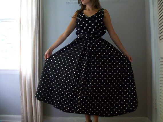 Sale 1950's Polka dot Maxi Skirt- Holiday Skirt (… - image 3