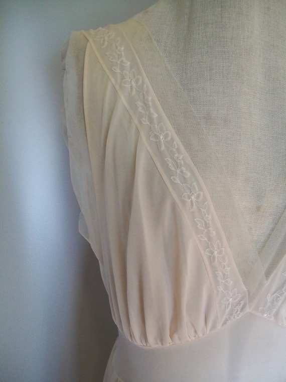 Sale 1960’s pale peach pink slip-vintag sheer dre… - image 2