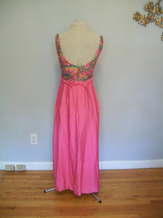 Sale Rare Vintage Designer Evening Gown- Floral- … - image 4