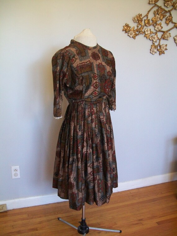 Sale Vintage 1950's Day Dress- Mid Century- Cockt… - image 3