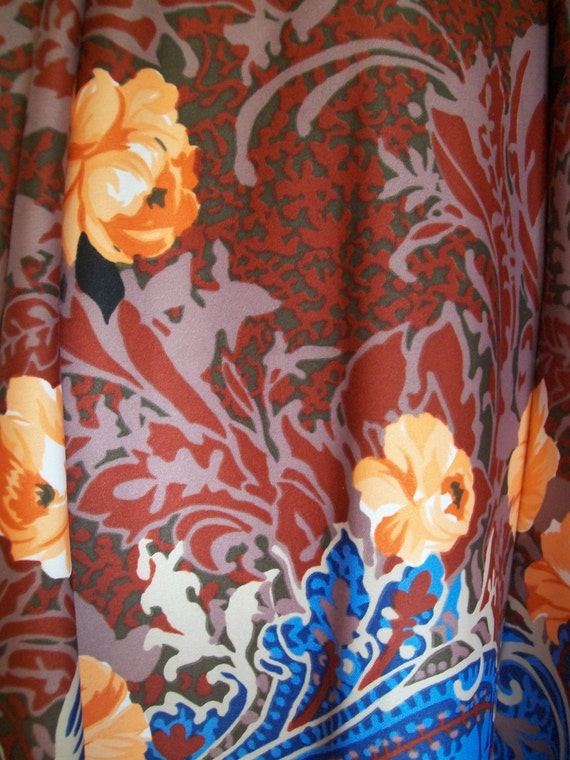 60s Maxi Dress Novelty Print Psychedelic Floral S… - image 5