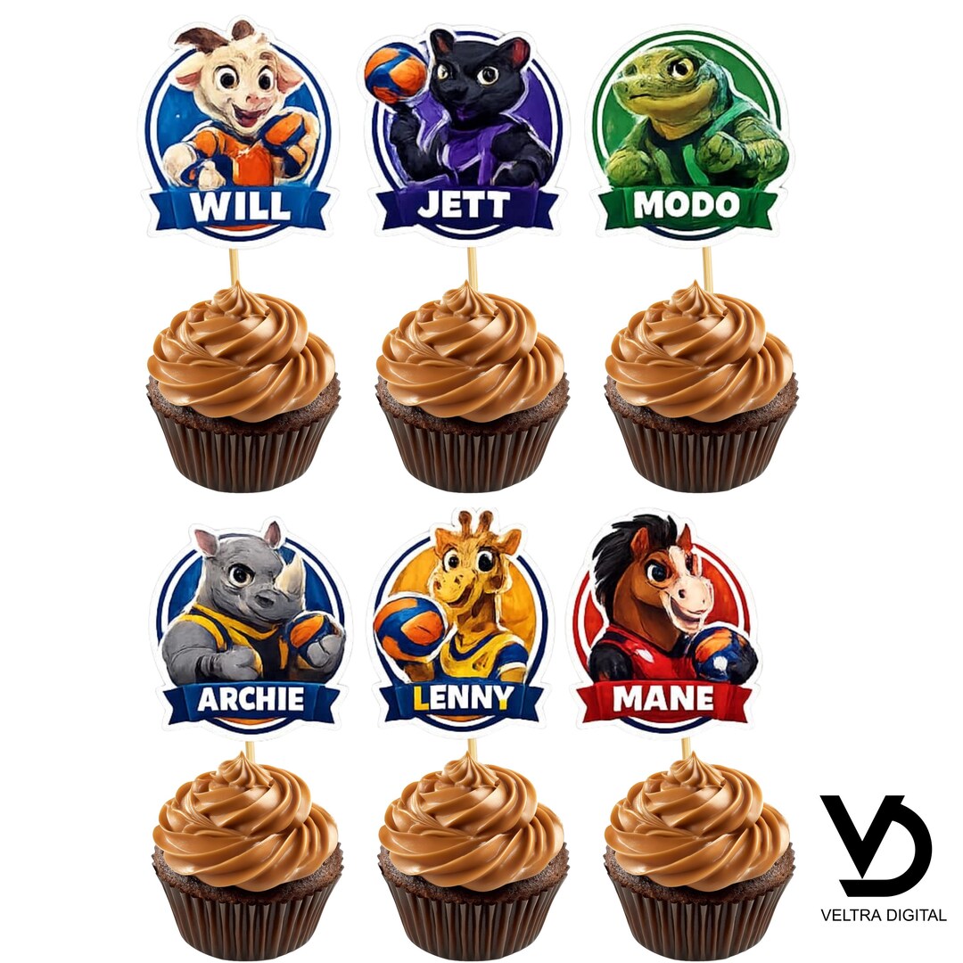 Topper Animation GOAT Cupcake Toppers | Animated Cartoon Birthday Party Decor (digital ...