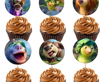 Echanges de décorations pour cupcakes, 18 décorations de fête (téléchargement instantané)