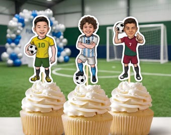 Décorations de cupcakes de football personnalisées | Choix de football personnalisés (téléchargement numérique)