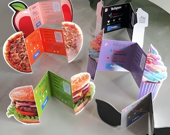 Tarjeta QR plegable para empresas, marketing empresarial, promoción en redes sociales