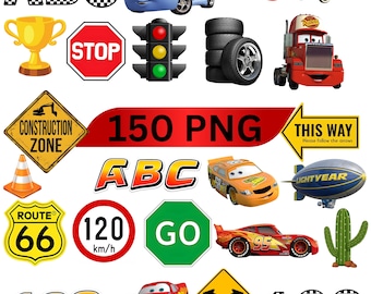 Ensemble PNG de voitures | Clipart véhicule de haute qualité | Signalisation routière PNG | Alphabet et nombres PNG en téléchargement numérique Full HD. Conception par sublimation