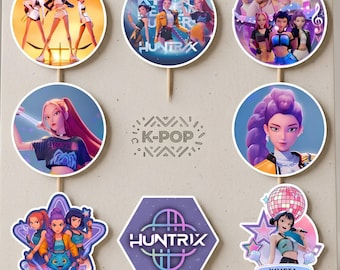 Décorations pour cupcakes K-Pop, 18 modèles (téléchargement numérique)