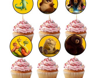 Décorations de cupcakes de fête d'anniversaire inspirées de Hoppers et décorations de fête PNG (téléchargement numérique)