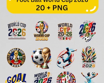 Ensemble PNG pour la Coupe du monde de football 2026, plus de 20 modèles de fans de football (téléchargement numérique)