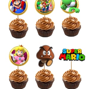 Super Mario Cupcake Toppers | Birthday Party Decorations (Digital Download)