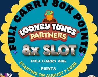 8x Slot Monopoly GO Looney Tunes Partner Full Carry 80k Points - Happy Harvest