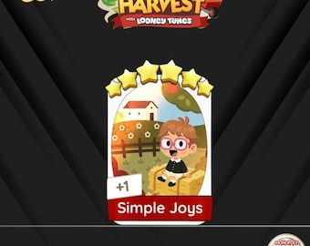 Simple Joys - 6 Star Stickers Monopoly GO Set 16 (Happy Harvest) - Fast Delivery