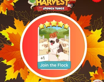 Monopoly_Go! Happy Harvest 5 Star Sticker Join the Flock (Set-15) - Fast Delivery