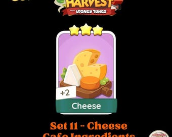 Cheese - 3 Star Stickers Monopoly GO Set 11: Cafe Ingredients (Happy Harvest)