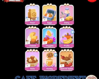 Monopoly GO! ( Cafe Ingredients ) Instant Delivery - Happy Harvest 4 Star Stickers All Sticker