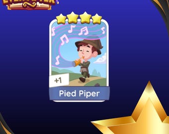 Pegatinas Monopoly GO Pied Piper 4 estrellas Set 14 - Entrega inmediata