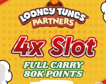 Monopoly GO Partners 4x Slot Looney Tunes Partner Event Full Carry 80k Points - Happy Harvest