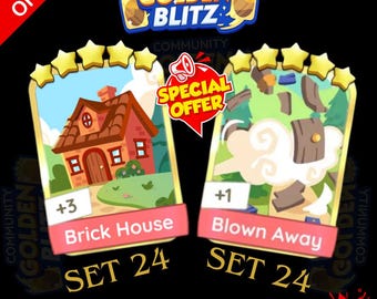 Evento Golden Blitz - Monopoly GO Pacchetto combinato Blown Away e Brick House
