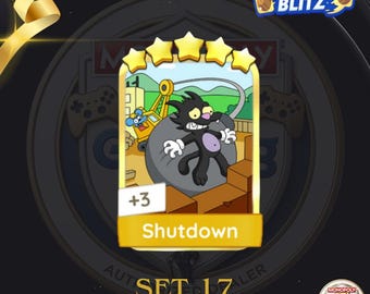 Shutdown Set 17 Monopoly GO Golden Blitz 5 Stars Sticker - Instant Delivery