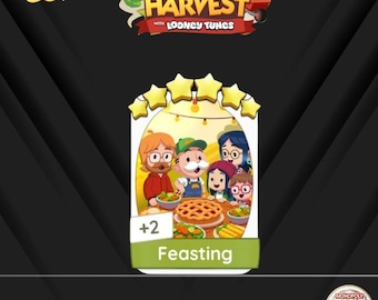 Feasting - 6 Star Stickers Monopoly GO Set 17 (Happy Harvest) - Fast Delivery