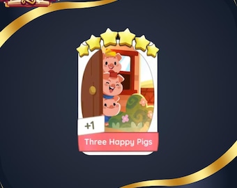 Monopoly GO Tres Cerditos Felices, Set de 6 Estrellas, 24 piezas - Entrega rápida