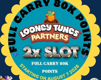 2x Slot Monopoly GO Looney Tunes Partner Full Carry 80k Points - Happy Harvest