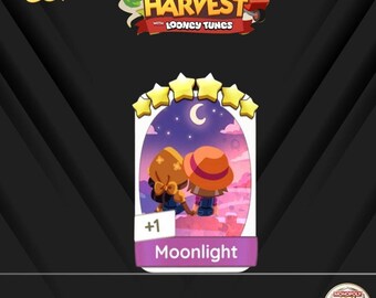 Moonlight - 6 Star Stickers Monopoly GO Set 18 (Happy Harvest) - Fast Delivery