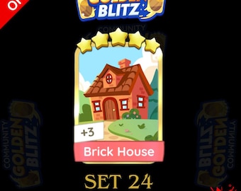 Monopoly Go Golden Blitz Stickers - Brick House - 5 Star Stickers
