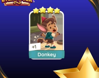 Pegatinas Monopoly GO Burro 4 Estrellas Set 18 - Entrega inmediata