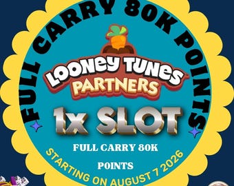 1x Slot Monopoly GO Looney Tunes Partner Full Carry 80k Points - Happy Harvest