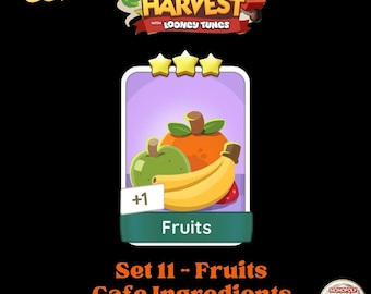 Fruits - 3 Star Stickers Monopoly GO Set 11: Cafe Ingredients (Happy Harvest)