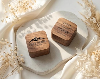 Ringbox Holz personalisiert | Ringkästchen Hochzeit Gravur | Ehering Box | Verlobung | Hochzeits Geschenk | Ringbox Holz Vintage | Wedding