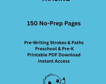 Hojas de trabajo de calco para preescolares / 150 ejercicios de preescritura sin preparación (Descarga en PDF)