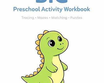 Paquete de aprendizaje preescolar de dinosaurios: motricidad fina, conteo, alfabeto, de 2 a 5 años