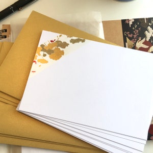 KN1 Briefkarten;hand dekoriert;Gold geblümt;10 Karten;Gold oder Weiss Umschläge;metallic;A6 112 x 145 mm;Briefkasten Geschenk